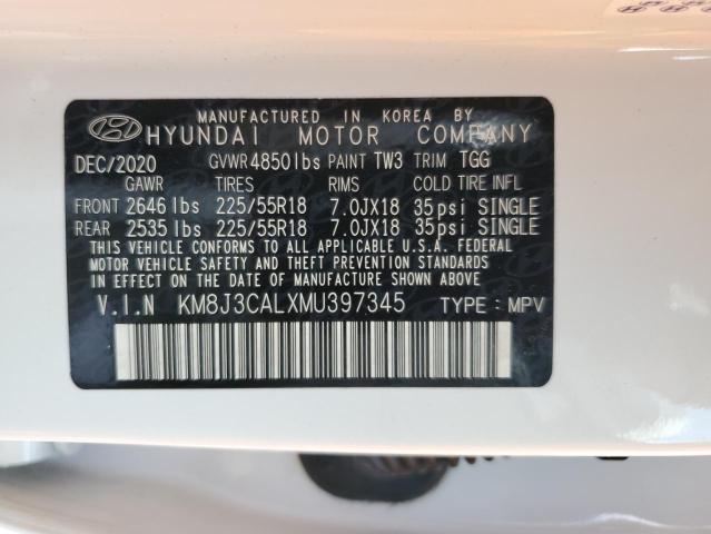 KM8J3CALXMU397345 - 2021 HYUNDAI TUCSON LIMITED WHITE photo 13