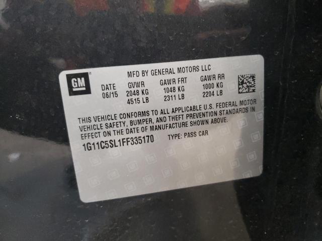 1G11C5SL1FF335170 - 2015 CHEVROLET MALIBU 1LT CHARCOAL photo 12