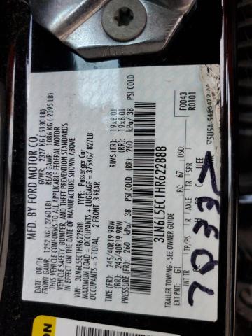 3LN6L5EC1HR622888 - 2017 LINCOLN MKZ RESERVE შავი ფოტო 12