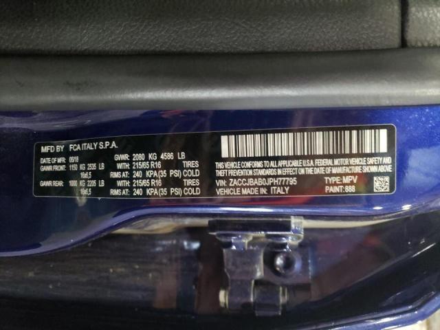 ZACCJBAB0JPH77795 - 2018 JEEP RENEGADE SPORT Կապույտ լուսանկար 10