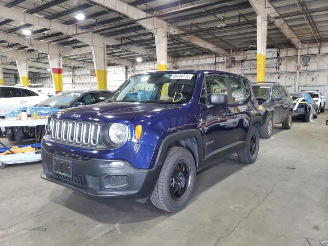 ZACCJBAB0JPH77795 - 2018 JEEP RENEGADE SPORT BLUE photo 2