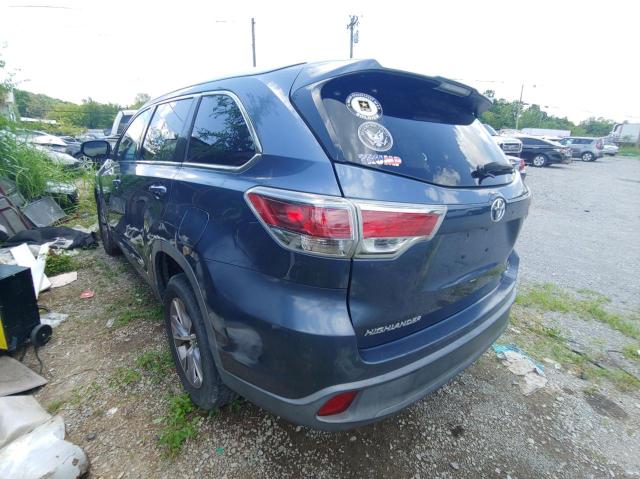 5TDKKRFH3ES037049 - 2014 TOYOTA HIGHLANDER XLE Dəniz mavisi foto 3