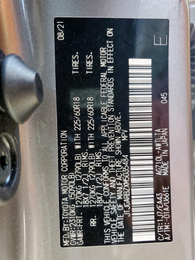 JTJGARBZXM5035484 - 2021 LEXUS NX 300 BASE ვერცხლისფერი ფოტო 14