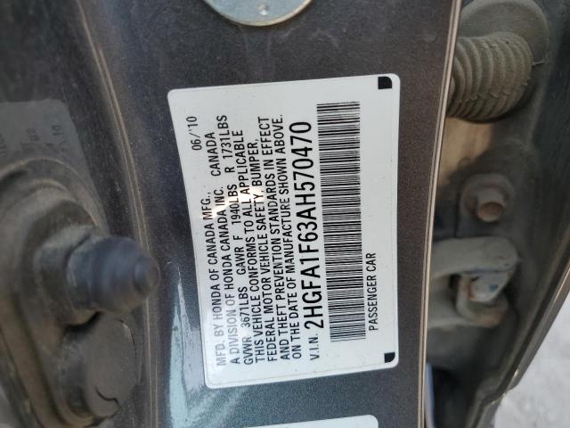 2HGFA1F63AH570470 - 2010 HONDA CIVIC LX-S Boz foto 13