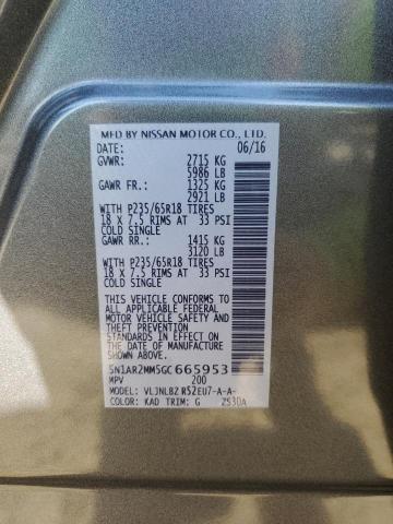 5N1AR2MM5GC665953 - 2016 NISSAN PATHFINDER S GRAY photo 13