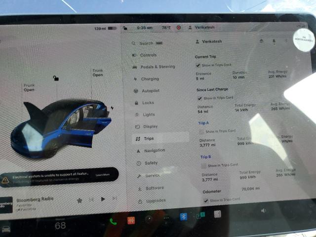 5YJ3E1EC8LF603503 - 2020 TESLA MODEL 3 BLUE photo 9