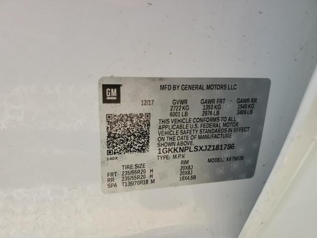 1GKKNPLSXJZ181786 - 2018 GMC ACADIA DENALI 白色 照片 12