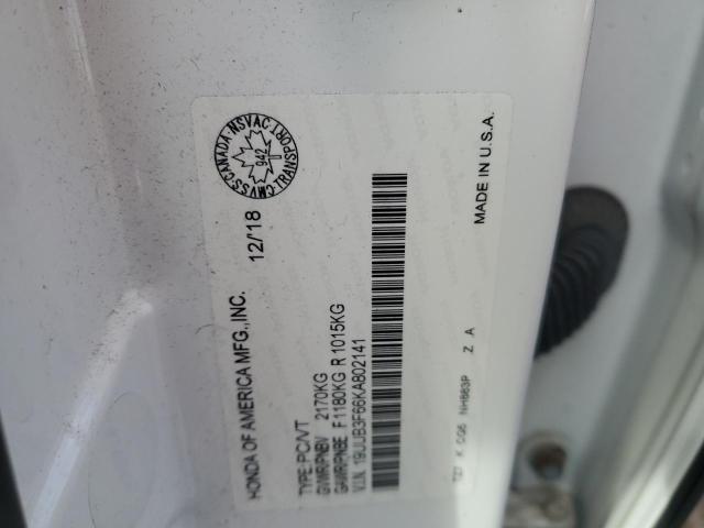 19UUB3F66KA802141 - 2019 ACURA TLX TECHNOLOGY WHITE photo 12