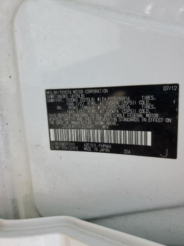 JTLZE4FE1CJ024491 - 2012 SCION XB WHITE photo 12