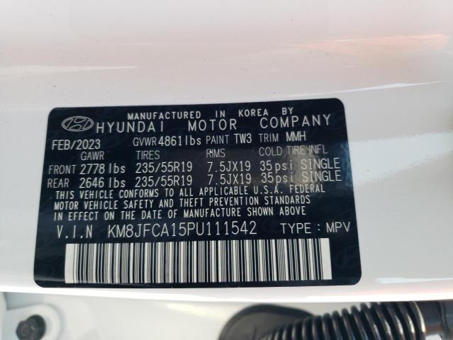 KM8JFCA15PU111542 - 2023 HYUNDAI TUCSON SEL CONVENIENCE WHITE photo 13