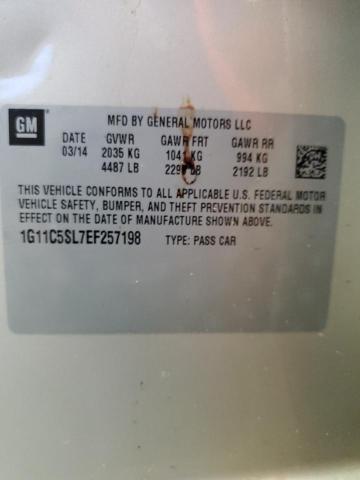 1G11C5SL7EF257198 - 2014 CHEVROLET MALIBU 1LT 银色 照片 12