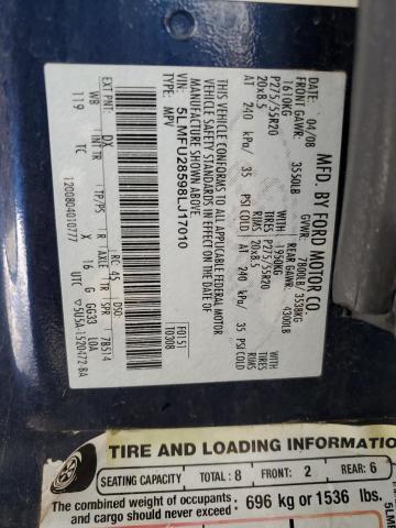 5LMFU28598LJ17010 - 2008 LINCOLN NAVIGATOR 蓝色 照片 13