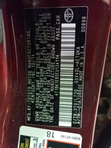 4T1BK1EB5EU134114 - 2014 TOYOTA AVALON BASE Bordo foto 13