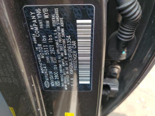 KMHGN4JEXFU061354 - 2015 HYUNDAI GENESIS 3.8L BLACK photo 12