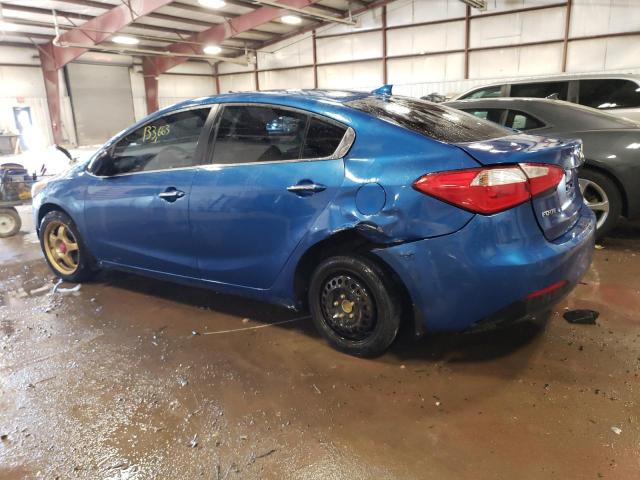 KNAFX4A88E5110092 - 2014 KIA FORTE EX BLUE photo 2