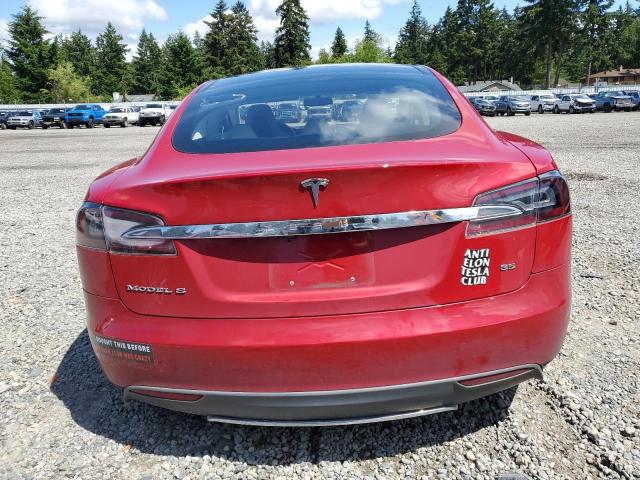 5YJSA1DN0DFP08399 - 2013 TESLA MODEL S RED photo 6