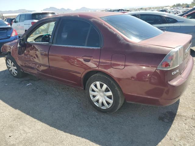 2HGES15592H573134 - 2002 HONDA CIVIC LX BURGUNDY photo 2