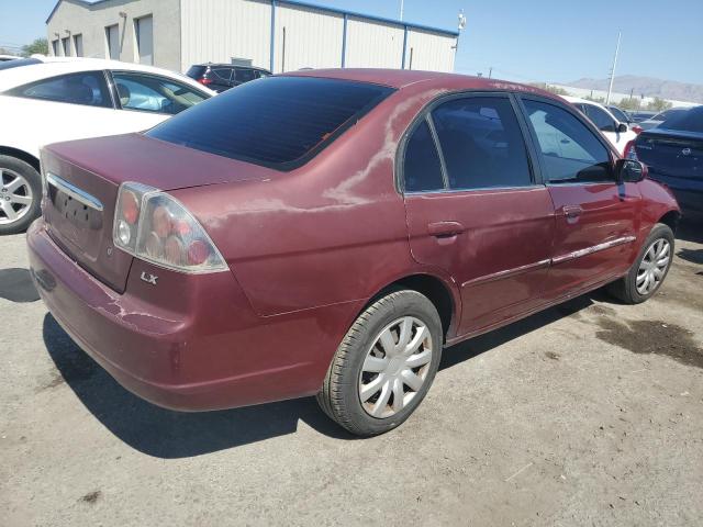 2HGES15592H573134 - 2002 HONDA CIVIC LX BURGUNDY photo 3