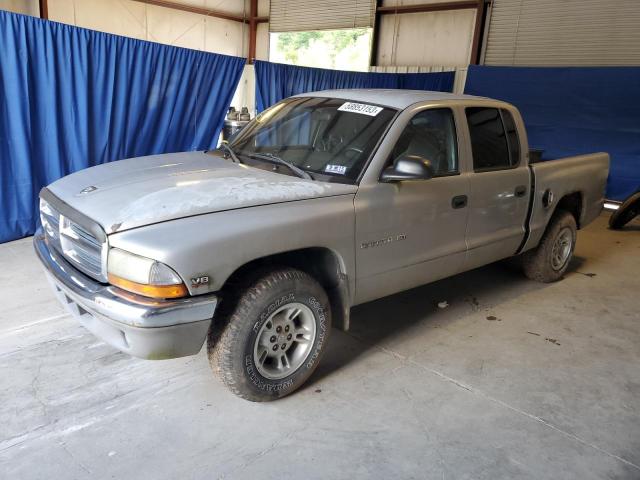 1B7GL2AN8YS674246 - 2000 DODGE DAKOTA QUAD GRAY photo 1