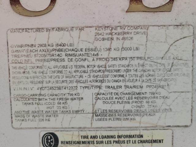 4YDT24523BT412372 - 2011 KEYSTONE PASSPORT 白色 照片 10