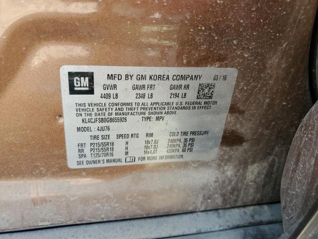 KL4CJFSB0GB655926 - 2016 BUICK ENCORE CONVENIENCE 棕色 照片 12