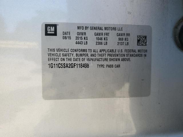 1G11C5SA2GF118498 - 2016 CHEVROLET MALIBU LIM LT 银色 照片 12