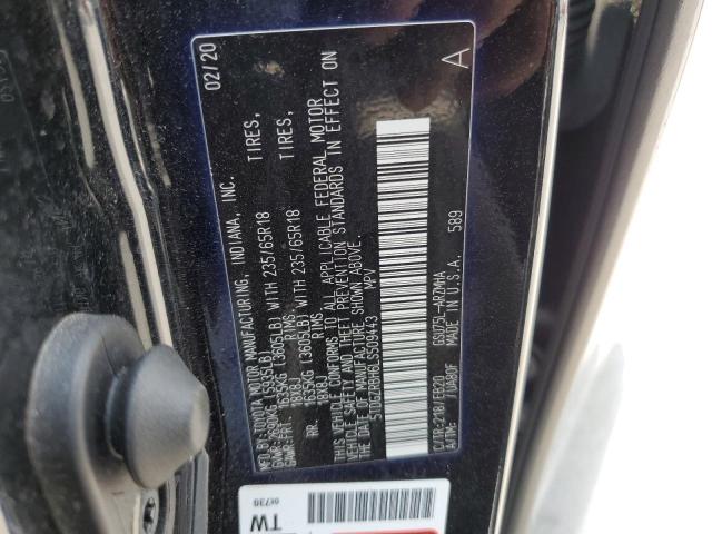 5TDGZRBH6LS509443 - 2020 TOYOTA HIGHLANDER XLE BLACK photo 14