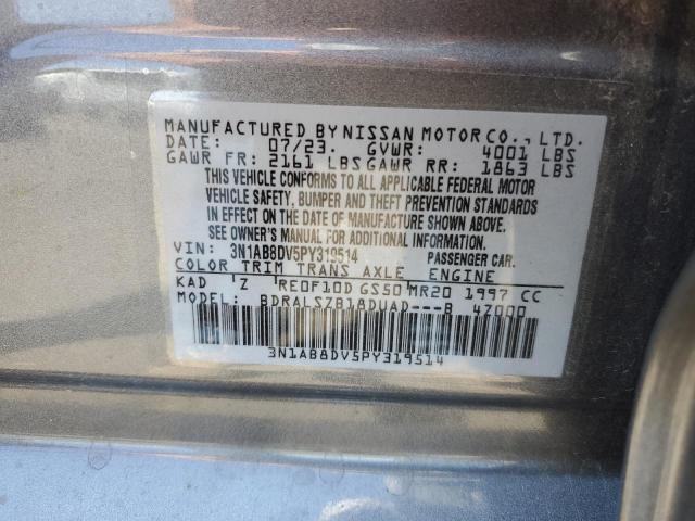 3N1AB8DV5PY319514 - 2023 NISSAN SENTRA SR GRAY photo 12