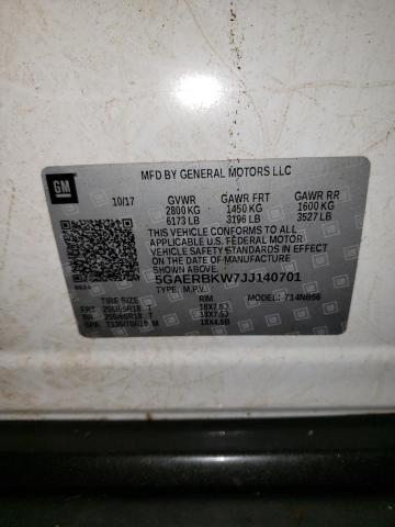 5GAERBKW7JJ140701 - 2018 BUICK ENCLAVE ESSENCE 白色 照片 13