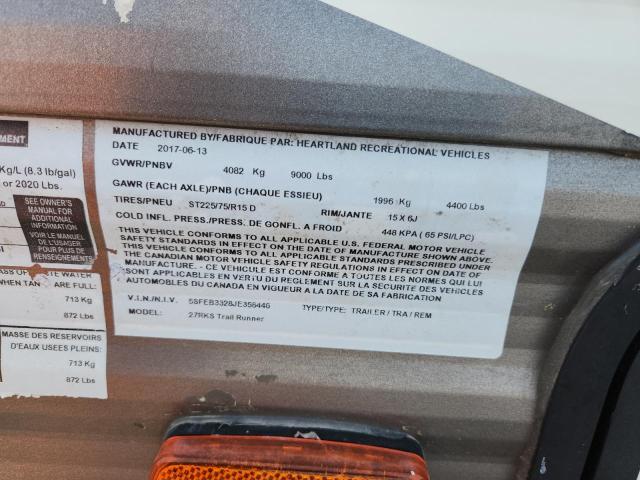 5SFEB3328JE358446 - 2018 HEARTLAND TRAILRUNNR TWO TONE photo 10