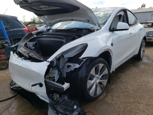 5YJYGDEE7MF245282 - 2021 TESLA MODEL Y WHITE photo 2