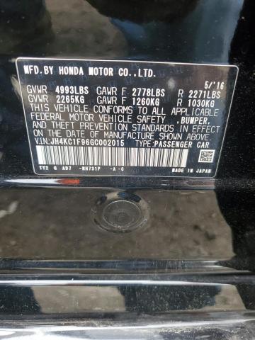 JH4KC1F96GC002015 - 2016 ACURA RLX ADVANCE Սև լուսանկար 13