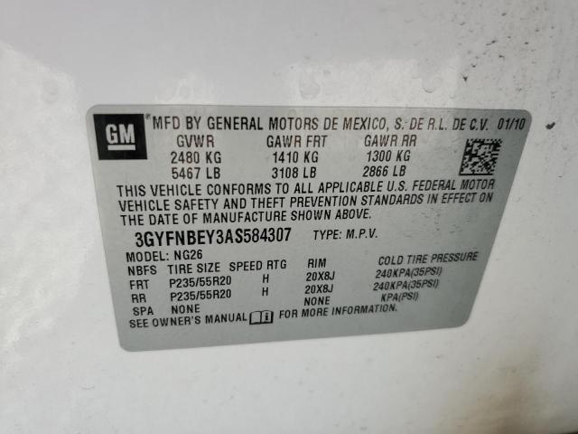 3GYFNBEY3AS584307 - 2010 CADILLAC SRX PERFORMANCE COLLECTION Ақ фото 13