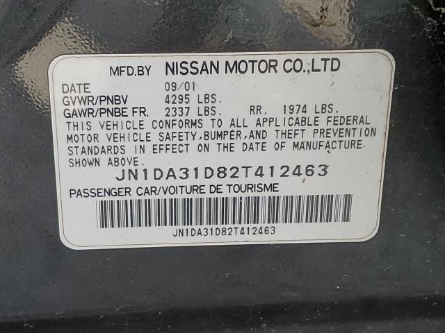 JN1DA31D82T412463 - 2002 NISSAN MAXIMA GLE GRAY photo 12