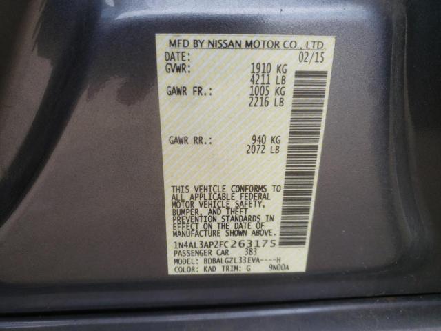 1N4AL3AP2FC263175 - 2015 NISSAN ALTIMA 2.5 GRAY photo 12