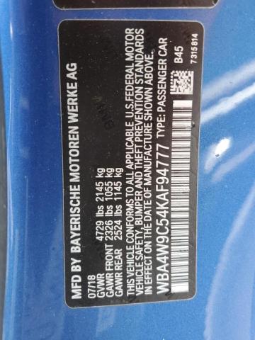 WBA4W9C54KAF94777 - 2019 BMW 440XI BLUE photo 13