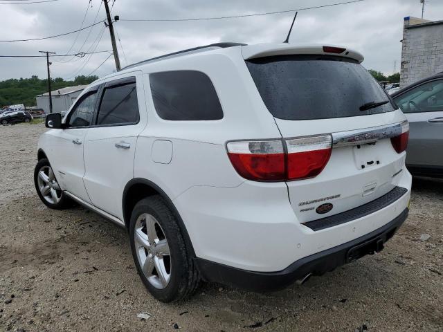 1C4SDJET6DC698589 - 2013 DODGE DURANGO CITADEL WHITE photo 2