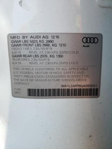 WA1L2AFP6GA093591 - 2016 AUDI Q5 PREMIUM PLUS WHITE photo 12