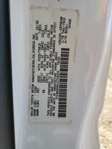 5TESN92NX1Z759229 - 2001 TOYOTA TACOMA XTRACAB PRERUNNER თეთრი ფოტო 13