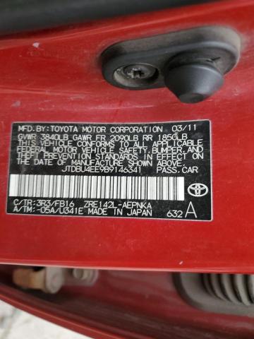 JTDBU4EE9B9146341 - 2011 TOYOTA COROLLA LE BASE RED photo 13