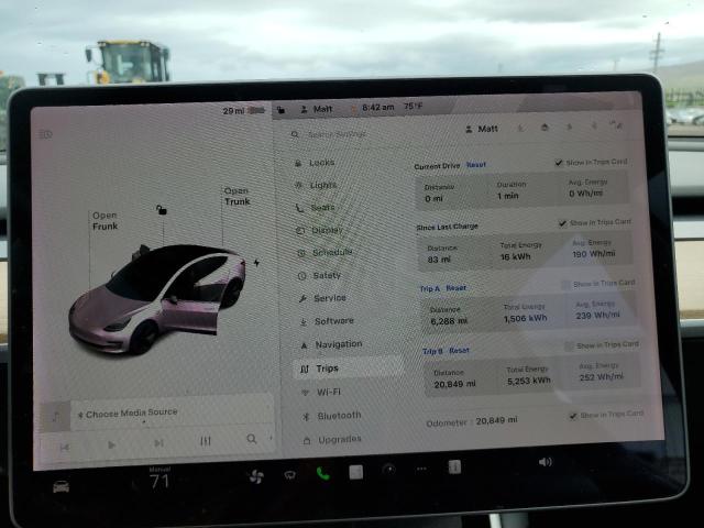 5YJ3E1EA6KF483813 - 2019 TESLA MODEL 3 白色 照片 9