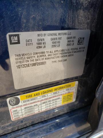 1G1ZC5E19BF280801 - 2011 CHEVROLET MALIBU 1LT BLUE photo 12