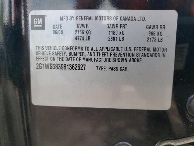 2G1WS583981362627 - 2008 CHEVROLET IMPALA POLICE BLACK photo 12