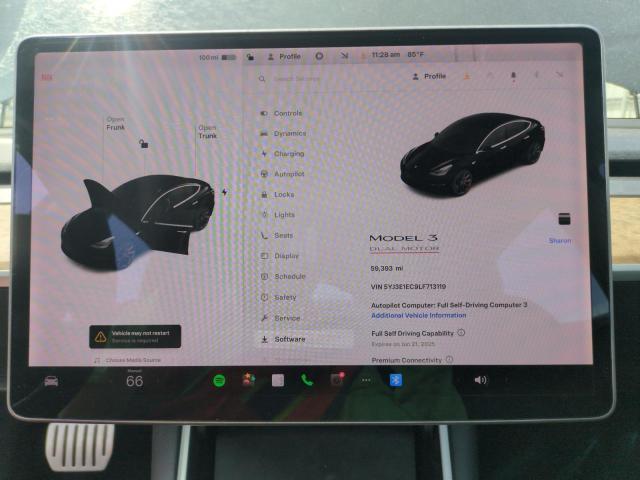 5YJ3E1EC9LF713119 - 2020 TESLA MODEL 3 BLACK photo 9