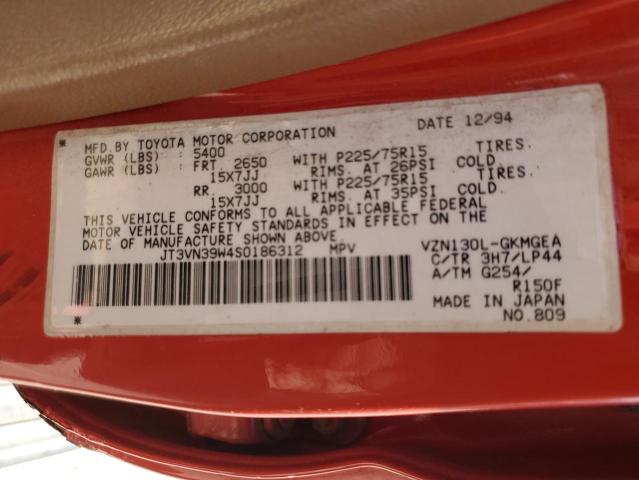JT3VN39W4S0186312 - 1995 TOYOTA 4RUNNER VN39 SR5 Rot Foto 13