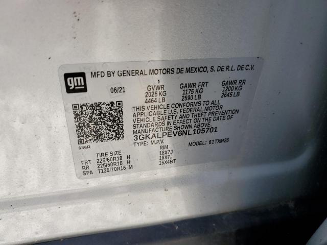 3GKALPEV6NL105701 - 2022 GMC TERRAIN SLT SILVER photo 14