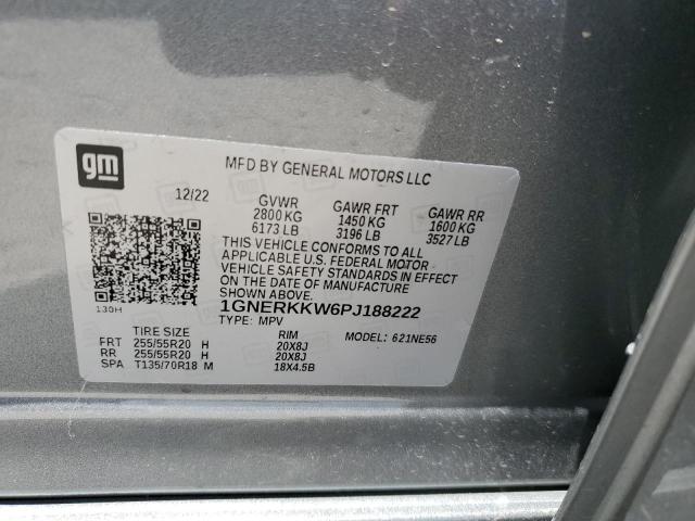 1GNERKKW6PJ188222 - 2023 CHEVROLET TRAVERSE PREMIER SILVER photo 12