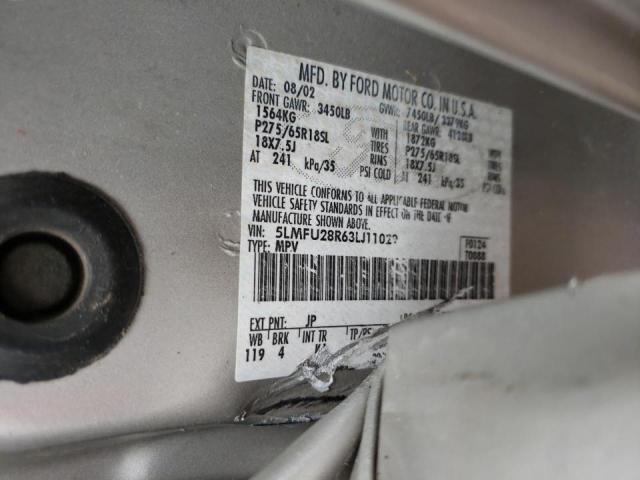 5LMFU28R63LJ11029 - 2003 LINCOLN NAVIGATOR ვერცხლისფერი ფოტო 12