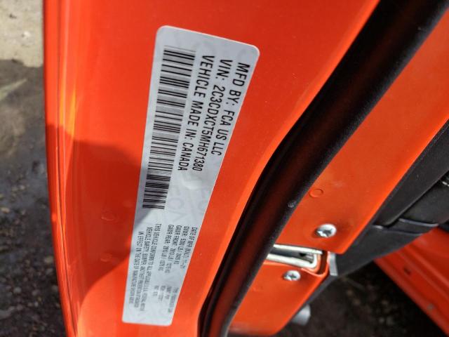 2C3CDXCT5MH671380 - 2021 DODGE CHARGER R/T ORANGE photo 10