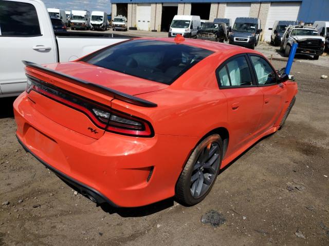 2C3CDXCT5MH671380 - 2021 DODGE CHARGER R/T ORANGE photo 4